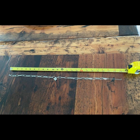 Lock Paperchain necklace silver tone chunky links - Picture 5 of 6